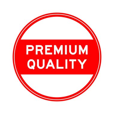 Beyaz arkaplanda kırmızı renk yuvarlak mühür etiketi.