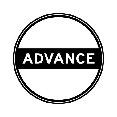 Siyah renkli mühür etiketi beyaz arkaplanda ilerler