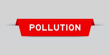 Gri arkaplanda kelime kirliliği olan kırmızı etiket eklendi