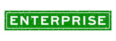 Grunge Green Girişimcilik Kare Kare Mühür beyaz arka planda