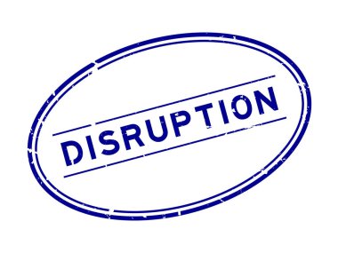 Grunge mavi bozulma sözcüğü oval lastik mühür beyaz arka planda