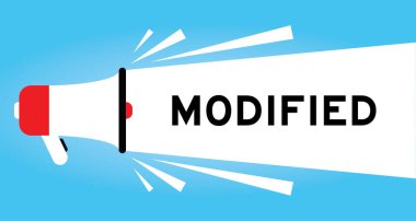 Mavi arkaplanda beyaz pankartta değiştirilmiş kelime ile renk megafonu simgesi