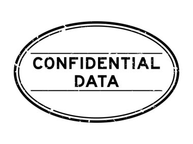 Grunge siyah gizli bilgi sözcüğü oval lastik mühür beyaz arka plan