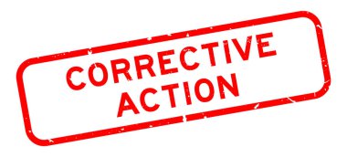 Grunge kırmızı düzeltme kelime kare lastik mühür beyaz arka planda