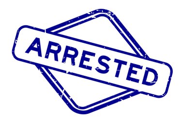 Grunge mavi sözcüğü beyaz arka planda lastik mühür damgası