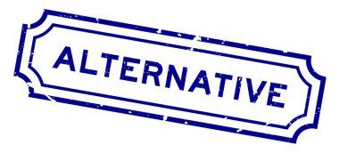 Grunge mavi kelime beyaz arka planda lastik mühür