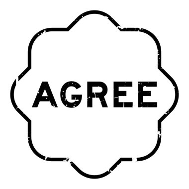 Grunge siyah kabul edilebilir kelime beyaz arka planda lastik mühür