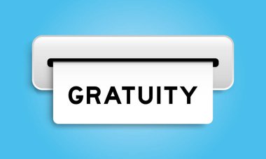 Mavi arkaplan üzerinde makine kelime bahşişi ile beyaz kupon pankartı