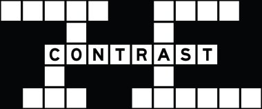 Çapraz bulmaca arka planında kelime karşıtlığında alfabe harfi