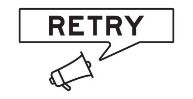 Beyaz arkaplanda sözcük tekrarında konuşma baloncuğu olan megafon simgesi