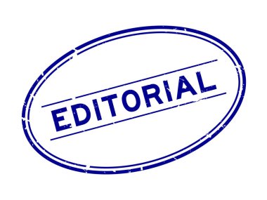 Grunge Blue editoryal kelime oval lastik damga beyaz arka planda