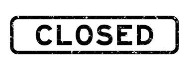 Grunge siyah kapalı word Meydanı lastik mühür damgası beyaz arka plan üzerinde