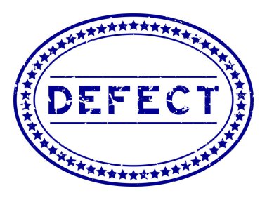 Grunge mavi kusurlu kelime oval lastik mühür beyaz arka planda