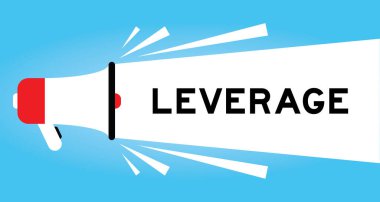 Mavi arkaplanda beyaz pankartta kelime kaldıraç simgesi ile renk megafonu simgesi