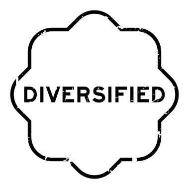 Grunge siyah çeşitlendirilmiş kelime kauçuk mühür beyaz arka planda