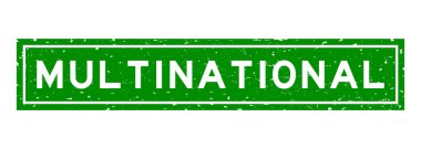 Grunge yeşil kelime kare kauçuk mühür beyaz arka planda