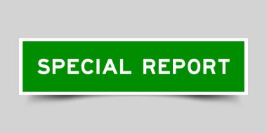 Gri arkaplanda yeşil renkli özel haber içeren etiket