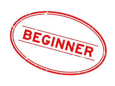 Grunge kırmızı başlangıç kelimesi oval lastik mühür beyaz arka planda