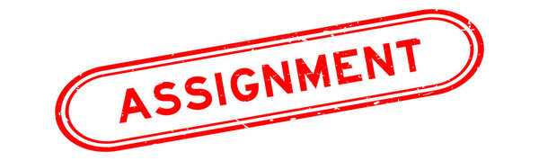 Grunge red assignment word rubber seal stamp on white background