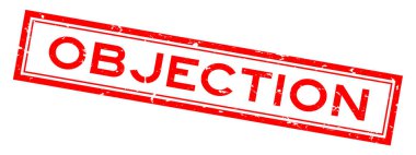 Grunge kırmızı itiraz kelime kare kauçuk mühür beyaz arka planda