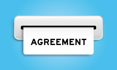 Mavi arkaplan üzerine makine kelime anlaşması ile beyaz kupon pankartı