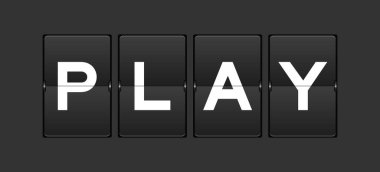 Gri arkaplanda kelime oyunu olan siyah renk analog çevirme tahtası