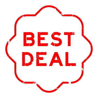 Grunge kırmızı en iyi anlaşma kelime beyaz arka planda lastik mühür