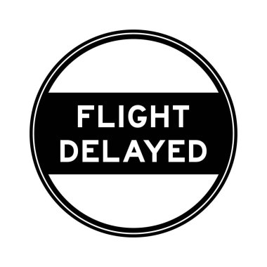 Sözcük uçuşundaki siyah renk yuvarlak mühür etiketi beyaz arkaplanda rötar yaptı