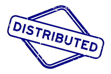 Grunge Blue dağıtılmış beyaz arka planda lastik mühür damgası