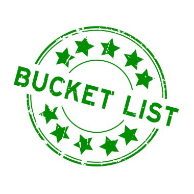 Grunge yeşil yapılacaklar listesi kelime yuvarlak lastik mühür beyaz arka planda