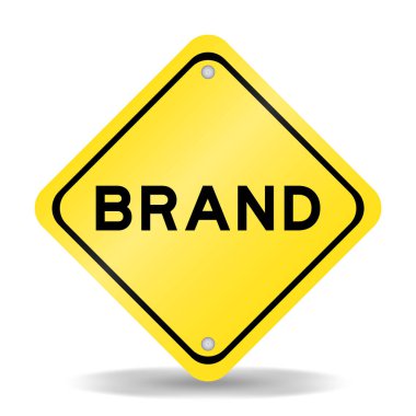 Beyaz zemin üzerinde kelime markası olan sarı renk taşıma işareti