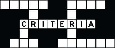 Bulmaca arka planında kelime kriterlerinde alfabe harfi