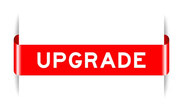 Rød Farve Indsat Label Banner Med Ord Opgradering Hvid Baggrund – Stock-vektor