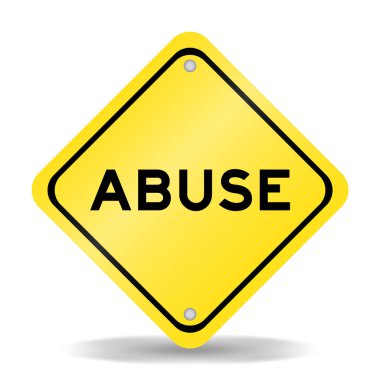 Beyaz arka planda sözcük istismarı ile sarı renk taşıma işareti