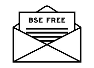 Envelope and letter sign with word BSE (bovine spongiform encephalopathy) free as the headline clipart