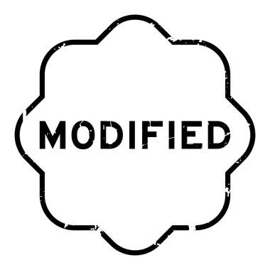 Grunge siyah kelime değiştirilmiş beyaz arka planda lastik mühür damgası