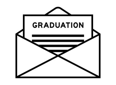 Envelope and letter sign with word graduation as the headline clipart