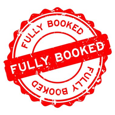 Grunge, beyaz arka planda tamamen dolu bir kelime yuvarlak lastik mühür damgası.