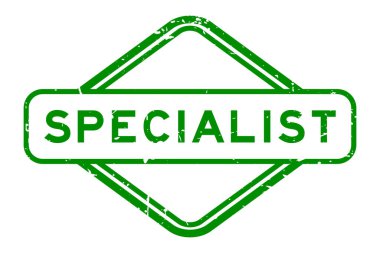 Grunge yeşil özel kelime beyaz arka planda kauçuk mühür