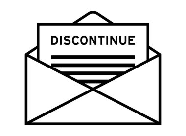 Envelope and letter sign with word discontinue as the headline clipart