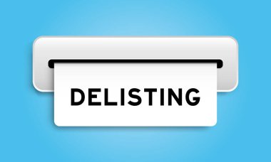 Beyaz kupon pankartı mavi arkaplandaki makineden kelime delisitng ile