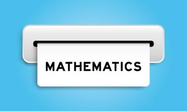 Mavi arkaplandaki makineden kelime matematiği içeren beyaz kupon pankartı
