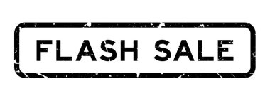 Beyaz arka plan üzerinde Grunge siyah flaş satış kelime kare kauçuk mühür damga