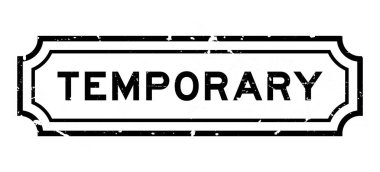 Grunge siyah geçici kelime kare beyaz arka planda kauçuk damga 