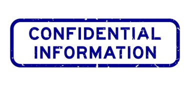 Grunge mavi gizli bilgi sözcüğü beyaz arkaplanda kauçuk mühür