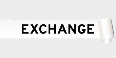 Yırtılmış gri kağıt arkaplanı yırtık bölümün altında sözcük alışverişi var