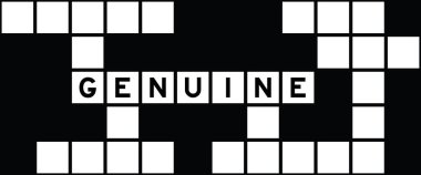 Bulmaca arka planında alfabe harfi gerçek