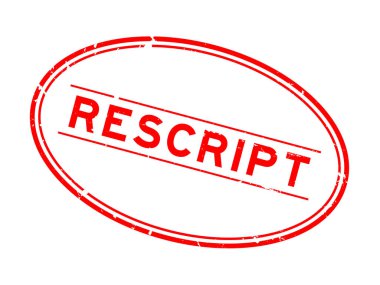 Grunge kırmızı kelime oval lastik mühür beyaz arka planda