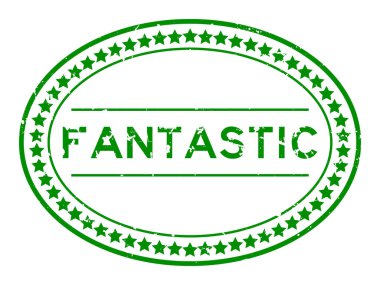 Grunge yeşil kelime oval lastik mühür beyaz arka planda