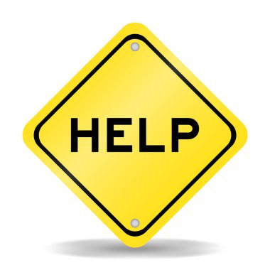 Beyaz arkaplanda kelime yardımı içeren sarı renk taşıma işareti